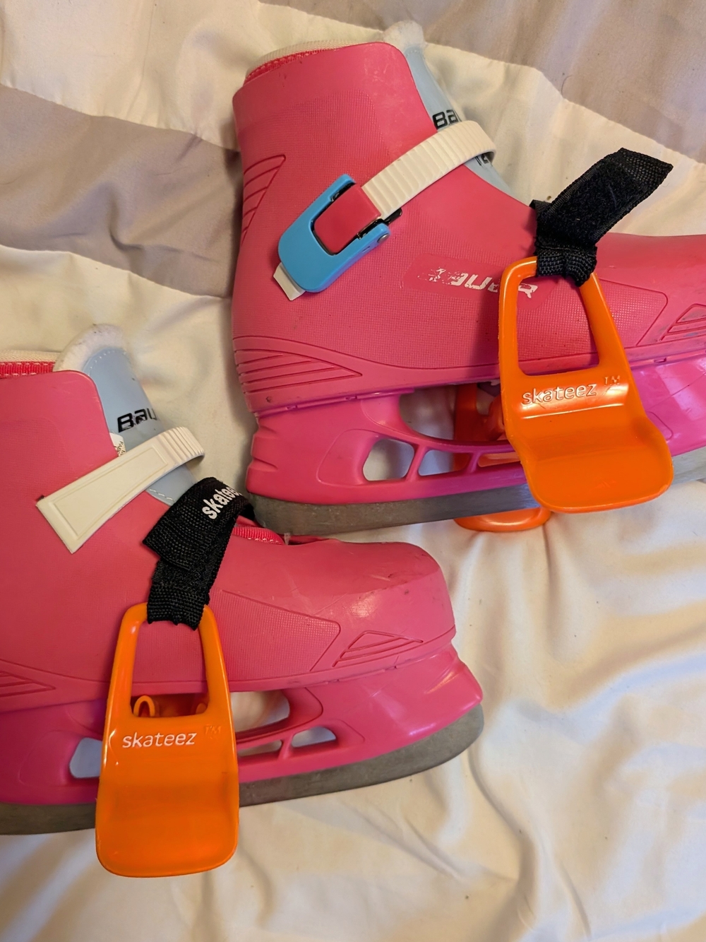 Bauer Skates With Skateez Pink Kids Adjustable Ice Skates, Size 11 To 13.